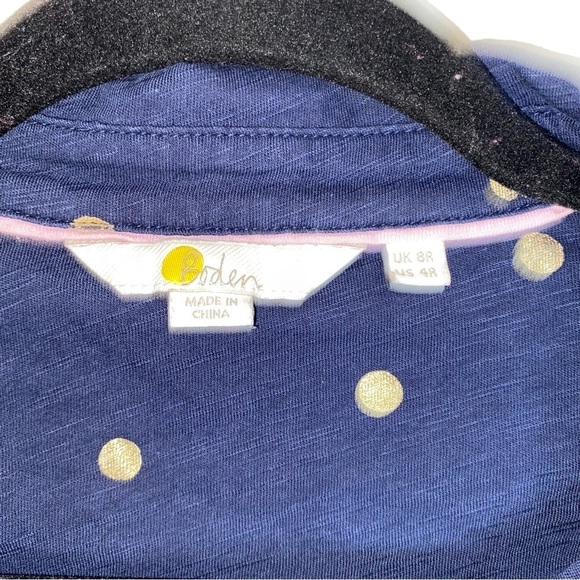 Boden Women’s Navy & Gold Button Down Size 4R - Picture 3 of 4